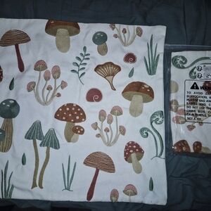 Whimsical Embroidered Mushroom Pillow Covers- 2 Covers- 20x20